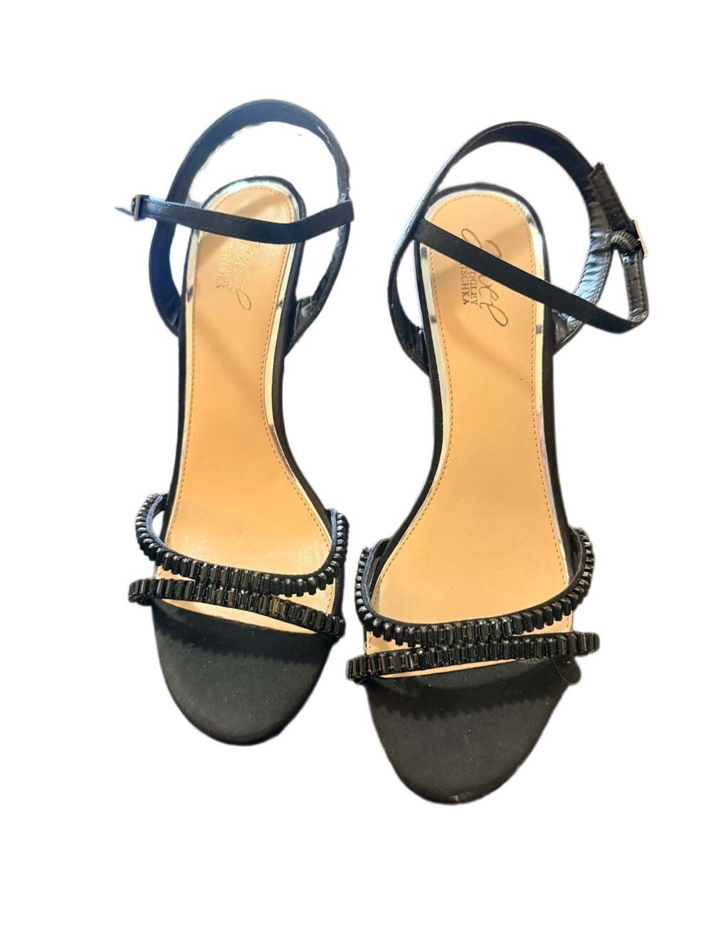 Jewel Badgley Mischka Gallant Platform Sandal Blk Size8.5 PreLoved Good Conditio